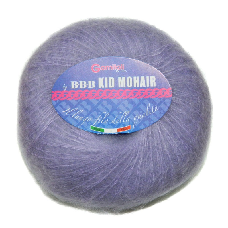 Пряжа "KID MOHAIR" 0126 сиреневый 10*25 г. 250м 70% кид мохер, 30 % полиамид  BBB FILATI