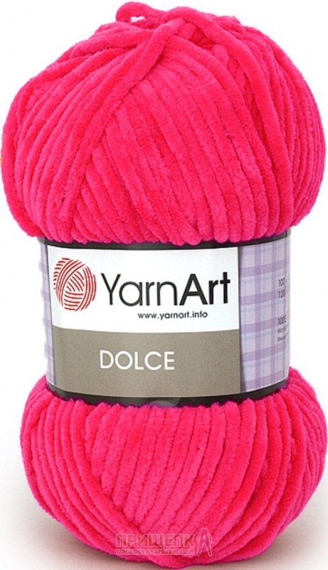 Пряжа "DOLCE" 759 велюровая малина 5*100 г. 120м 100% микрополиэстер  YarnArt									
