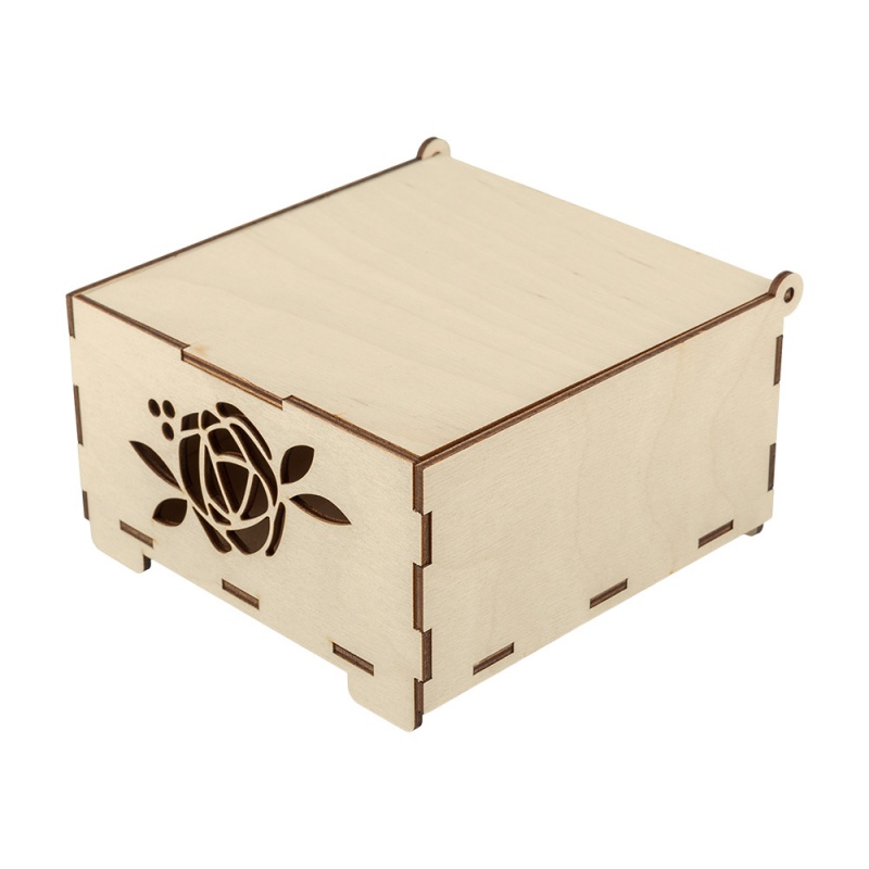 Заготовки деревян. Шкатулка "Романтика" 14*14*8см  Mr.Carving ВД-292														