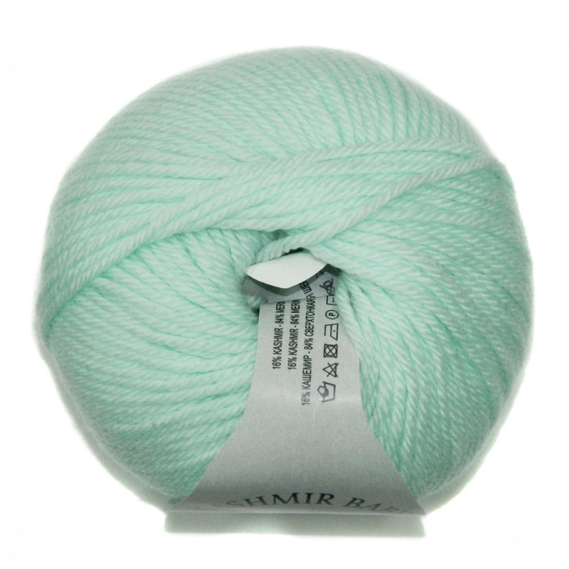 Пряжа "BABY KASHMERE-Беби кашмир" 0489 мята 10*25 г. 85м 16% кашемир, 84% меринос экстрафайн  ИТАЛИ 0489														