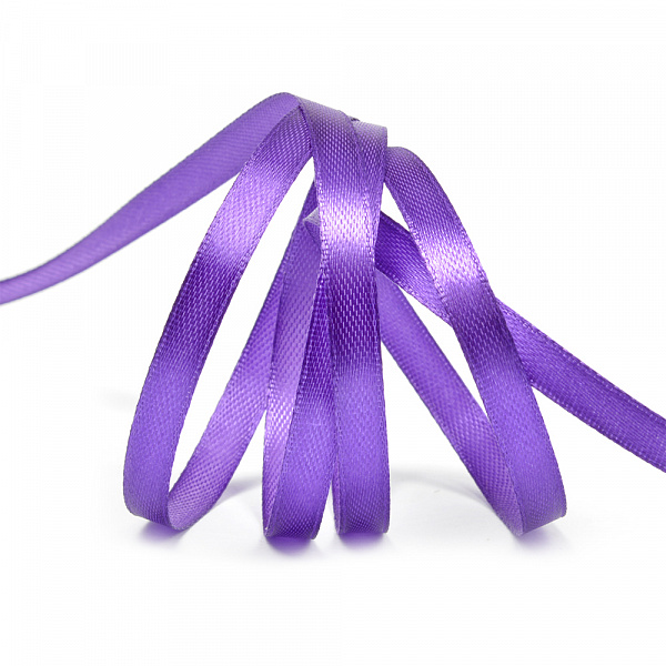 Лента атласная  6мм 8124/2179 фиолетовый, 6мм*27м за 1 м 8124/2179														