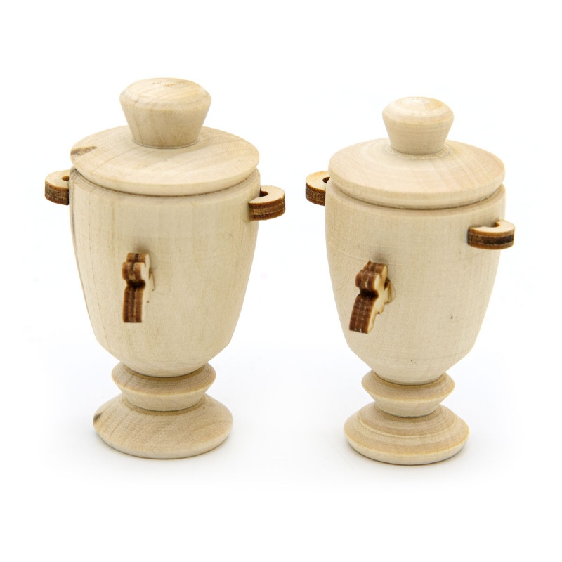 Заготовки деревян. Самовар h6,3*3,8*3,5см набор 2шт. за 1шт. 557255														