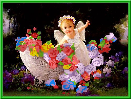Канва с рисунком "Ангел в лесу" бисер (А4)  Каролинка КБА-4001														