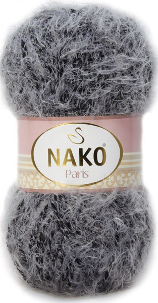 Пряжа "PARIS" 21305 серый 5*100 245м 60% полиамид,  40% акрил  NAKO 21305														