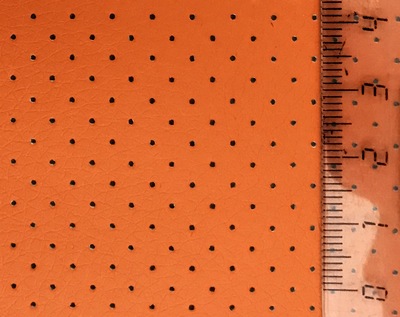 Кожа искуст. перфорированная 20*30см, толщ. 0,85мм цв. оранжевый набор 2листа за 1шт. 24875														