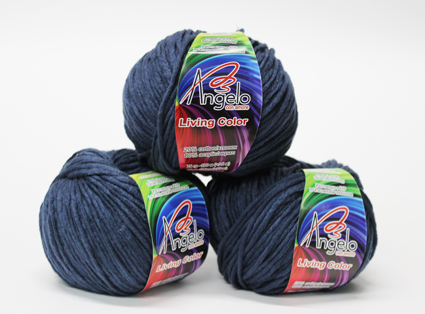Пряжа "LIVING COLOR" 45 джинсовый 10*75 г. 100м 20% хлопок 80% акрил  Наследие 45														