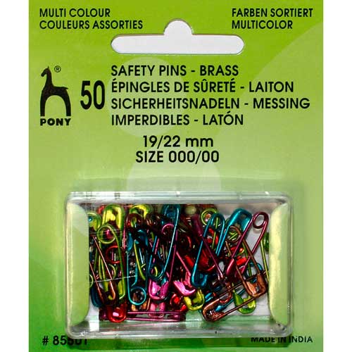 Булавка английские 19мм/22мм латунь цветные 50 шт.  Pony 85501														