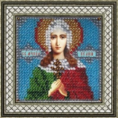 Вышивка бисером Вышивальная мозаика "Св.Муч. Иулия (Юлия) Карфагенская" с рамкой (6,5*6,5см) мини-ик