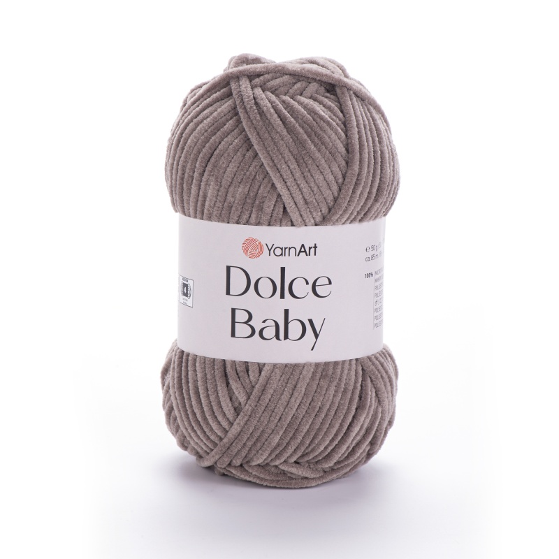 Пряжа "DOLCE BABY" 754 серо-бежевый велюр 50г 85м 100% микрополиэстер YarnArt