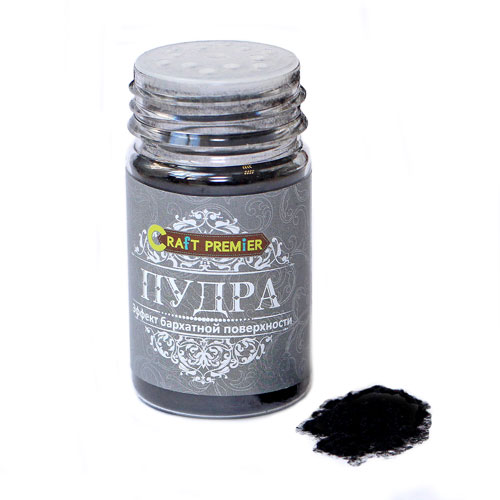 Пудра цветная "Эффект бархатной поверхности" "Craft Premier" (черный, Палитра-0), 25 гр Z0016-01														