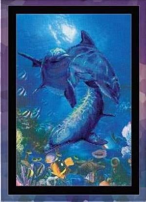 Вышивка бисером RIOLIS 0014РТ " Три дельфина" бисер 30*40см РТ-0014