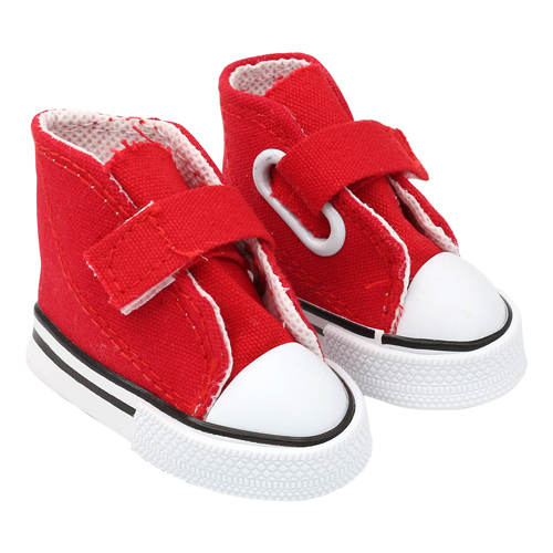 Кеды для кукол, на 1-й липучке 7,5  выс.4,5см, 1пара, цв.красный 27002														