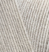 Пряжа "LANAGOLD Fine" 152 бежевый меланж 5*100 г. 390м 49% шерсть, 51 % акрил  ALIZE 152														