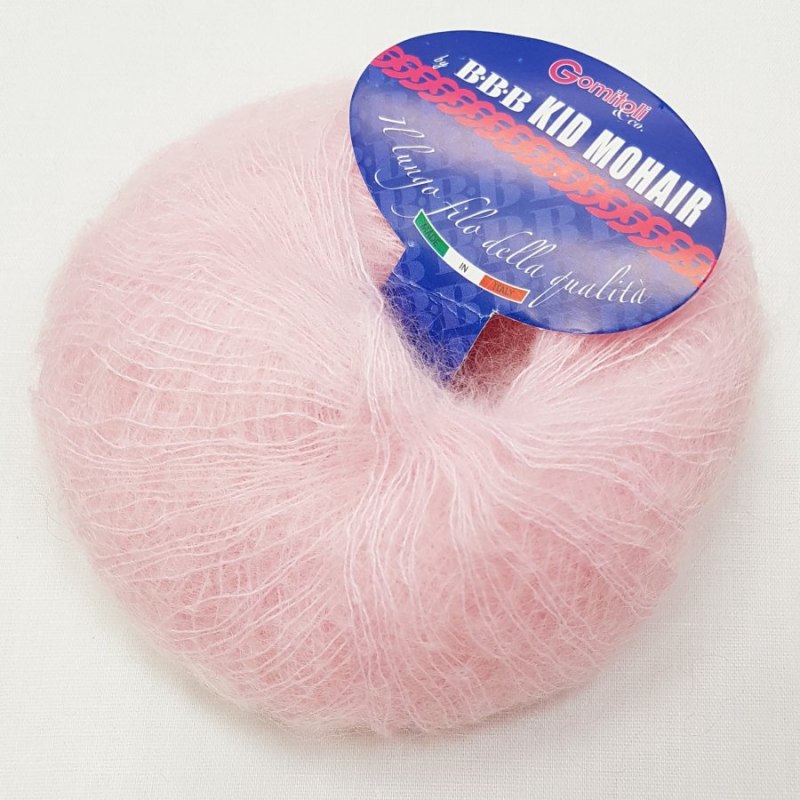 Пряжа "KID MOHAIR" 6276 нежно-розовый 10*25 г. 250м 70% кид мохер, 30 % полиамид  BBB FILATI