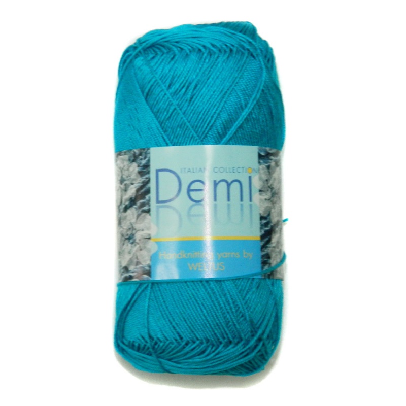 Пряжа "DEMI" 48 бюрюза 10*50 г. 250м 100% хлопок мерсир  Италия 48														