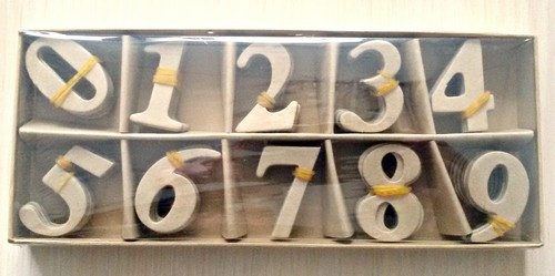 Заготовки папье-маше "Цифры 4см" 10шт. в коробочке 9*22см  SCRAPBERRYS SCB271062														