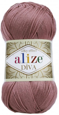Пряжа "DIVA" 354 пыльная роза 5*100 г. 350м 100% микрофибра-акрил  ALIZE 354														