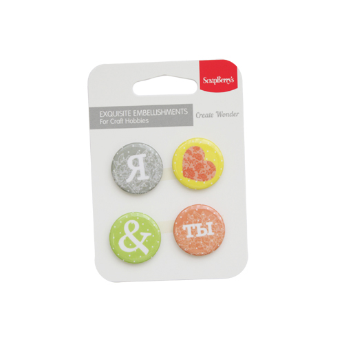 Декор Набор фишек металл. №1. Я и Ты  SCRAPBERRYS SCB340001070														