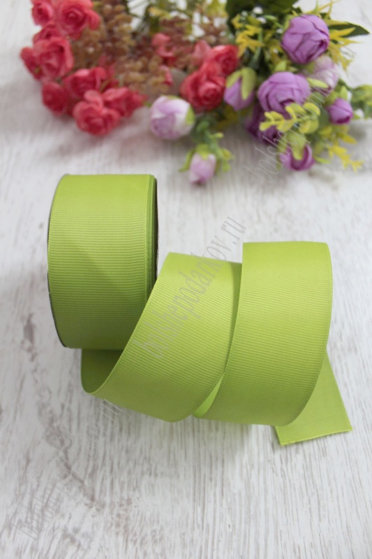 Лента репсовая 40мм фисташковый 76 40мм*25м 127-134														