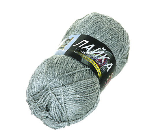 Пряжа "Лайка" 29602 серый меланж 5*100 г. 300м 75%меринос 25%шерсть собаки  COLOR CITY 29602														