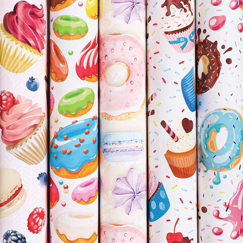 Бумага упаковочная 70*100см Sweets Золотая сказка 591596														