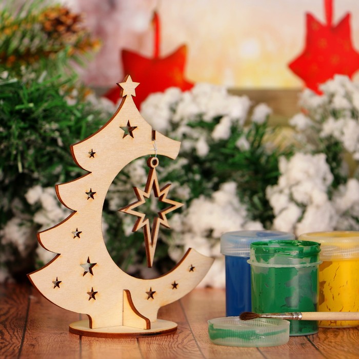 Заготовки деревян. Ёлка со звездой  см 2554421														