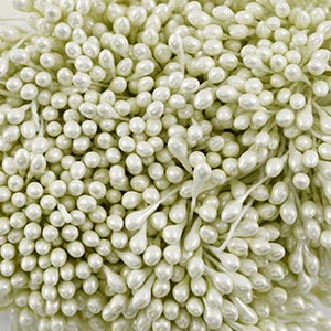 Тычинки для цветов двусторонние молочный перламутр 0,3см (связка)														