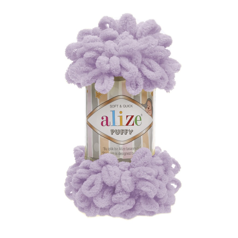 Пряжа "PUFFY" 27 св.сирень 5*100 г. 9,2м. 100% микрополиэстр 27														
