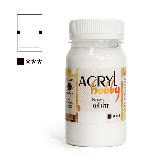 Краски акриловые  1цв. белый "Акрил Хобби" 100 мл  ТАИР 0301001														