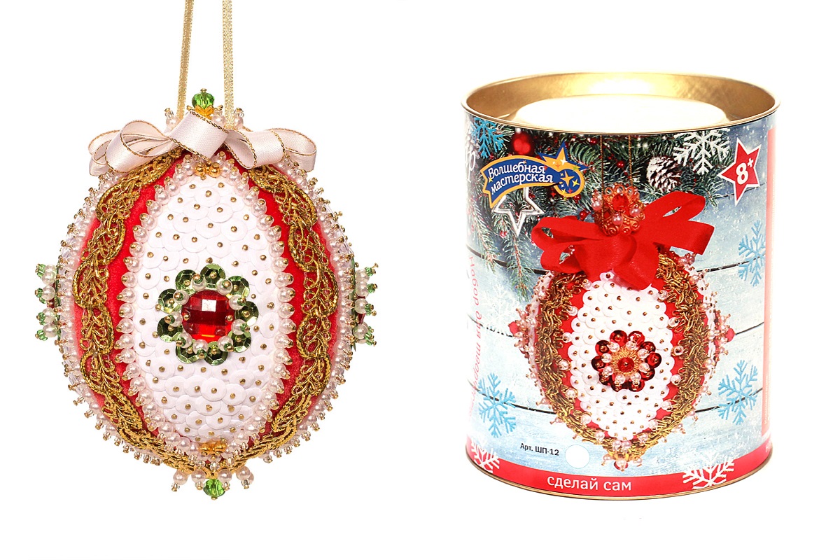 Набор для творчества "Новогодний шар. Царский" красный, пайетки  Волшебная мастерская ШП-03														