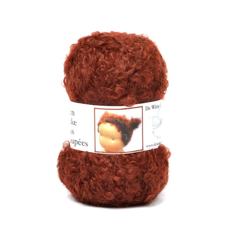 Волосы для кукол "Mohair Boucle" бордо букле 04570 5*50 г. 45м 64% мохер 27% шерсть 9 % полиамид 04570														