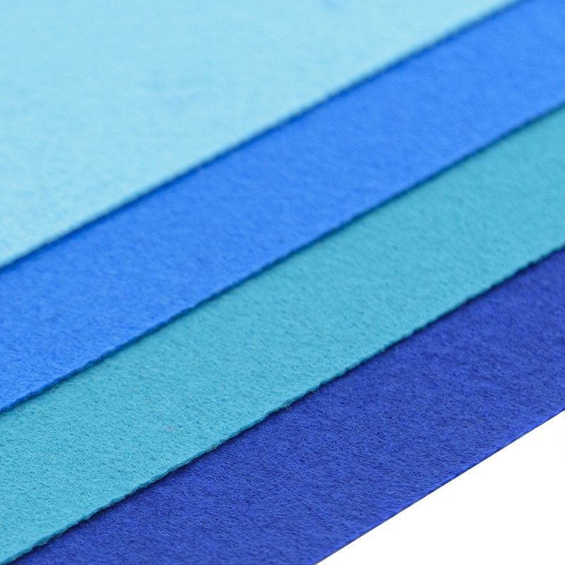 Фетр набор №8 4 листа (голубой, морс.волна, син, т.синий) жесткий А4 1мм  АСТРА 7730790														