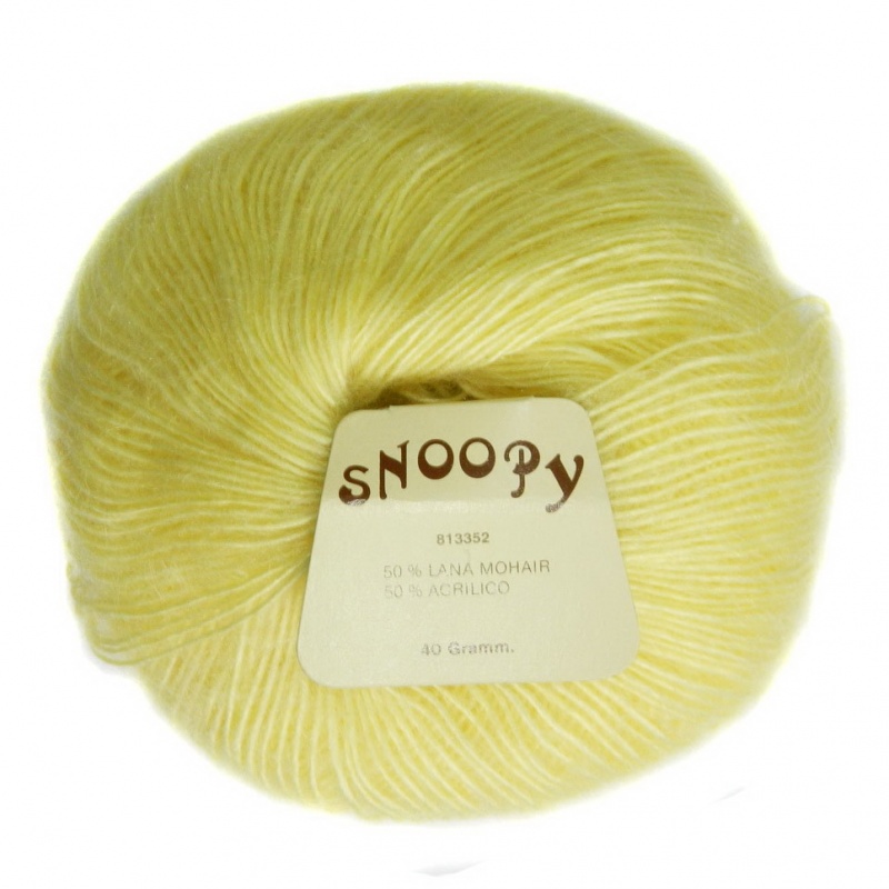 Пряжа "Snoopy-Снупи" 58 желтый 10*50г.115м  50% мохер, 50% акрил  Mafil 058														