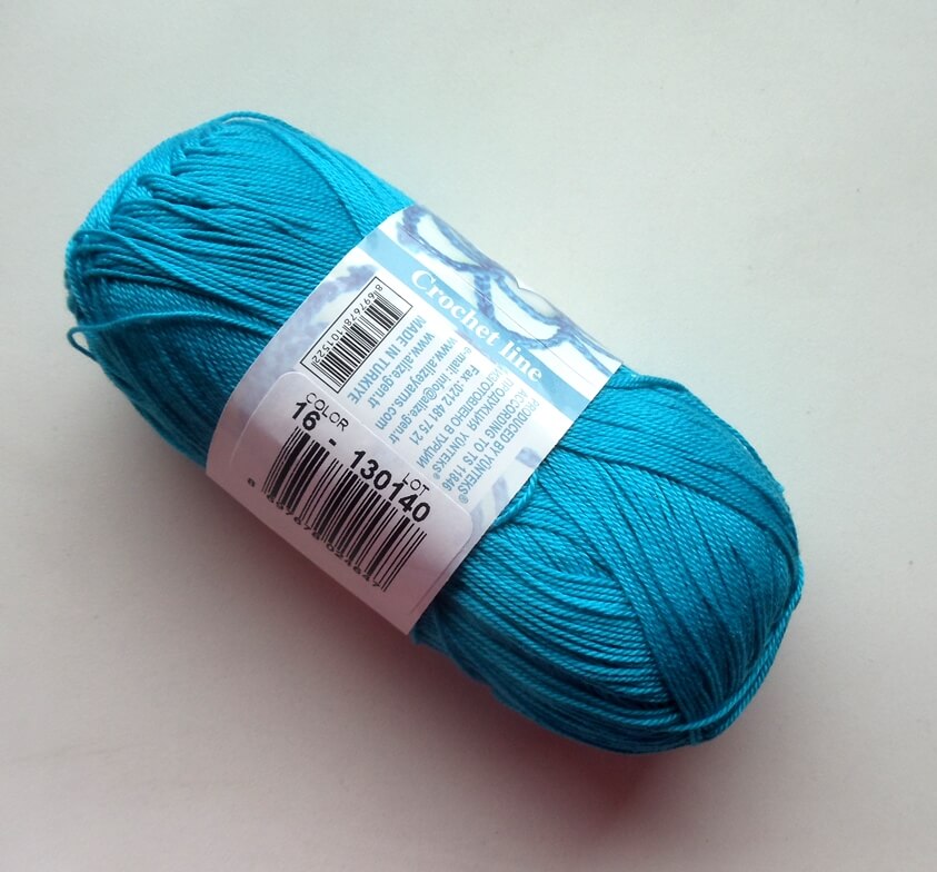 Пряжа "MISS" 16 яр. бирюза 5*50 г. 280м 100% мерсериз.хлопок  ALIZE