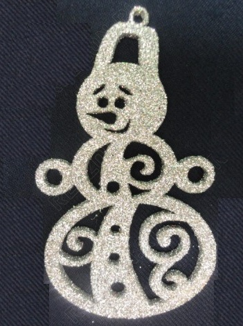 Заготовки деревян. Подвеска "Снеговик резной" фанера  Полноцвет 04448