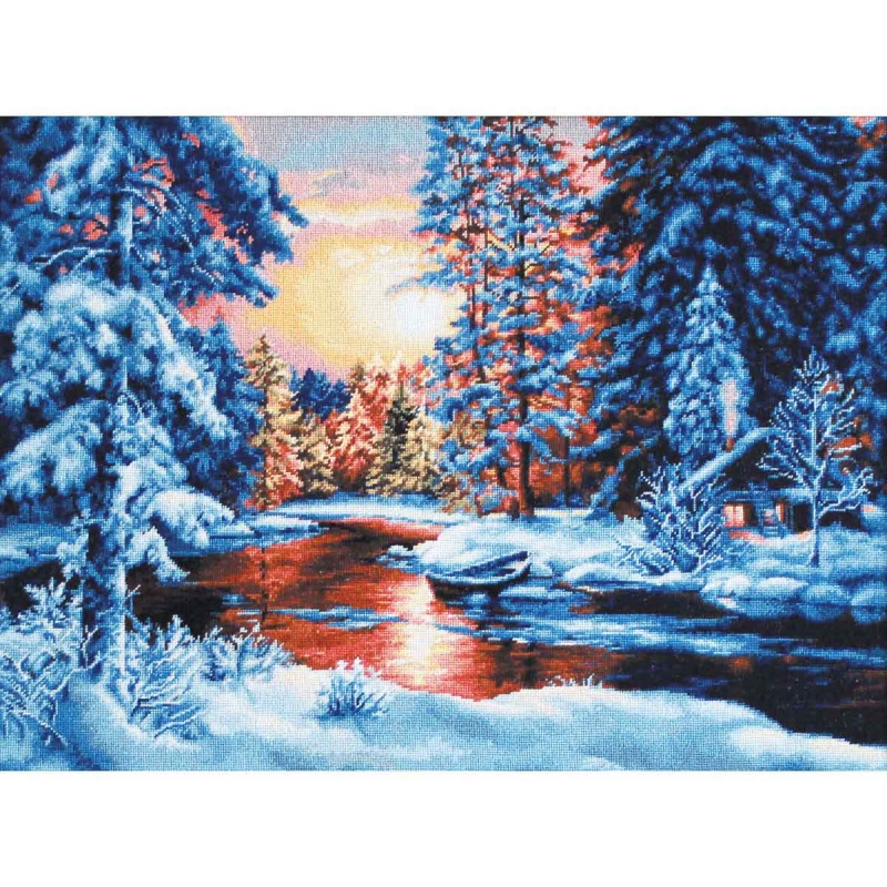 Вышивка крестом Luca-S "Зимний пейзаж" мулине 51*36,5см