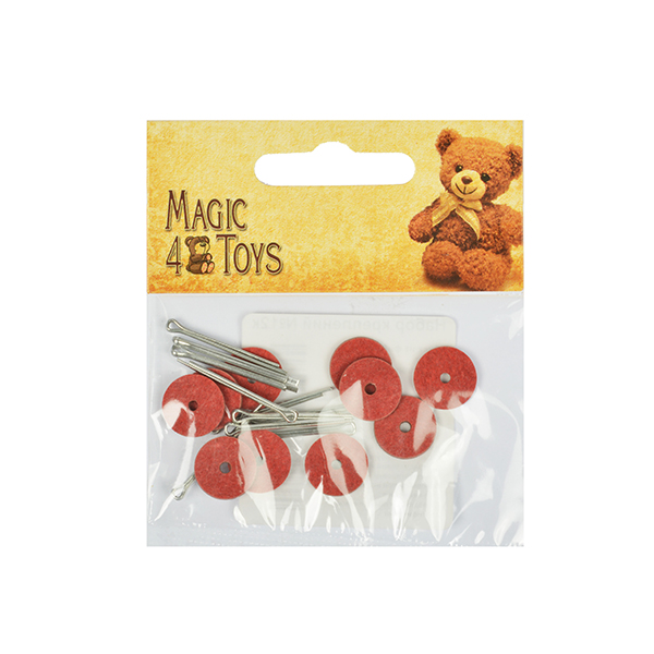 Крепления для игрушек набор качающийся (диски d=12мм (10шт.)+ шплинты) 10комплектов, фанера НК.63615/№12к														