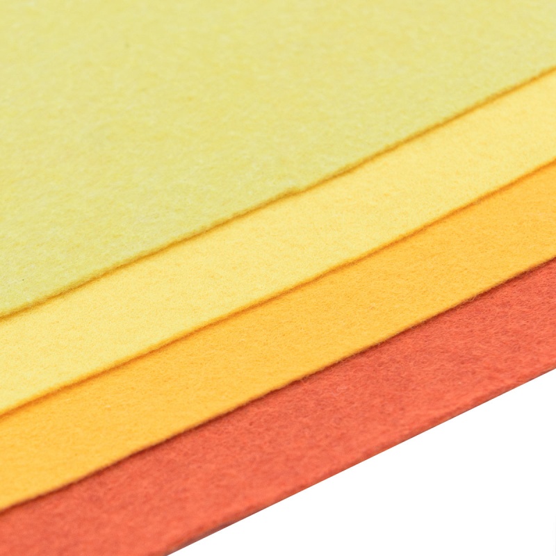 Фетр набор №10 4 листа (св.желт, желтый, св.оранж, тыкв) мягкий А4 1мм  АСТРА. 7730788														