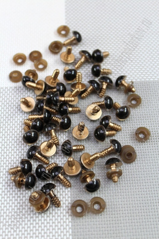 Глаза  12мм винтовые золотисто-коричневый набор 20шт. за 2шт 304-63/SF-1618/2140														