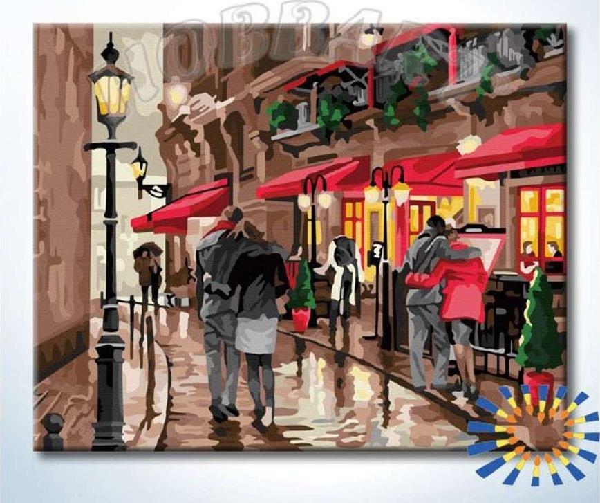 Раскраска по номерам  40*50см "Звездная ночь/Романтичная улица/Венецианское утро" акриловые краски HB4050312/HB4050348/352