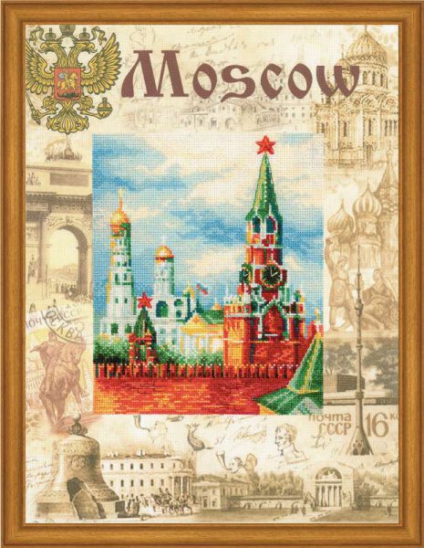 Вышивка крестом RIOLIS РТ-0021 "Москва" частичная вышивка, мулине 30*40см