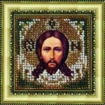 Вышивка бисером Вышивальная мозаика "Спас Нерукотворный" с рамкой (6,5*6,5см)