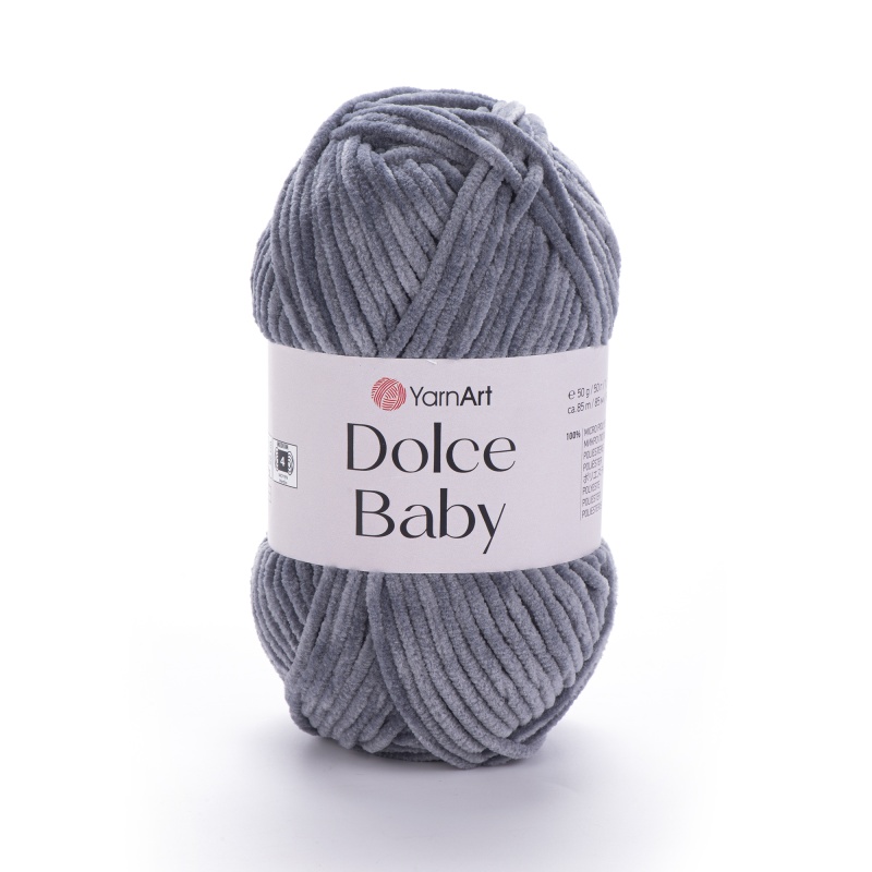 Пряжа "DOLCE BABY" 760 серый велюр 50г 85м 100% микрополиэстер YarnArt