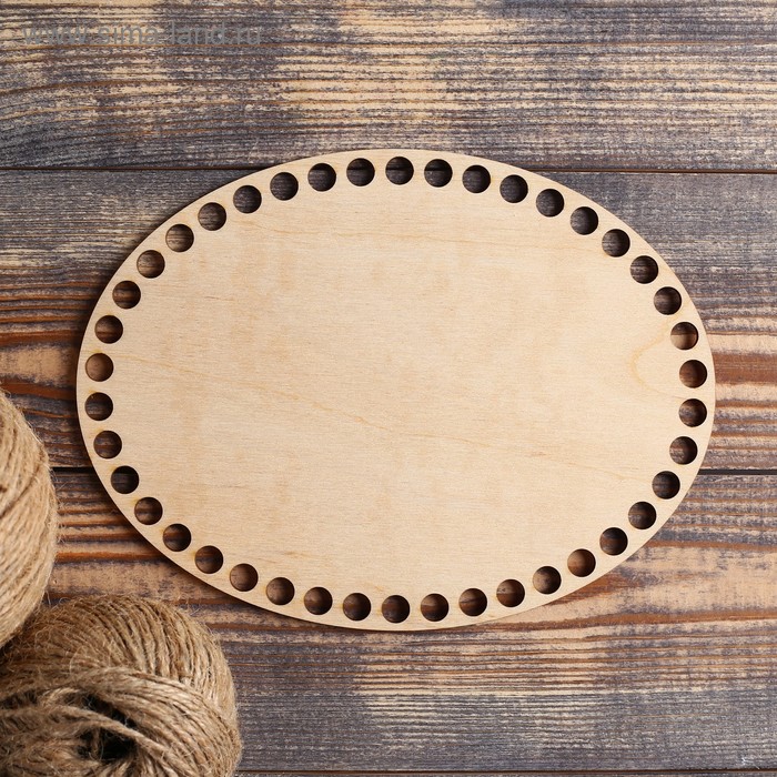 Дно фанера овал 20*15см для сумочек, корзиночек из трикотажной пряжи  СЛ 4815354														