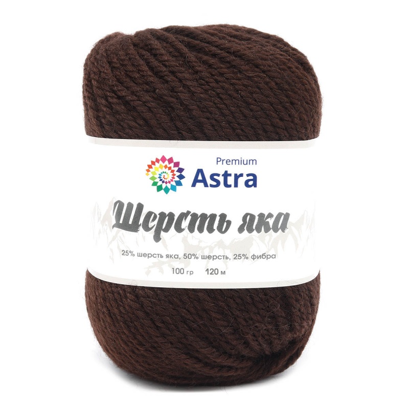 Пряжа "Шерсть яка"' (Yak wool) 11 горький шоколад 10*100гр. 280м 25% шерсть яка, 50% шерсть, 25% фибра  As 11														