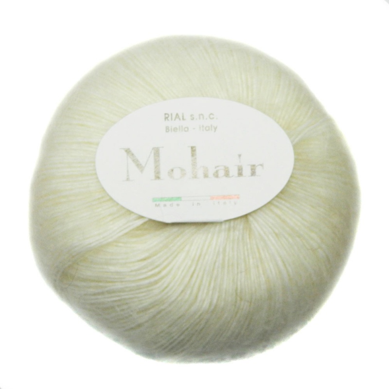 Пряжа "MOHAIR" 01 белый 10*50 г. 2м 70% мохер, 30% акрил  ITALY 01														