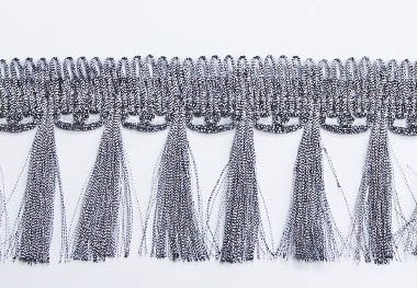 Бахрома с кистями цвет т.серый за 1 метр А18-2