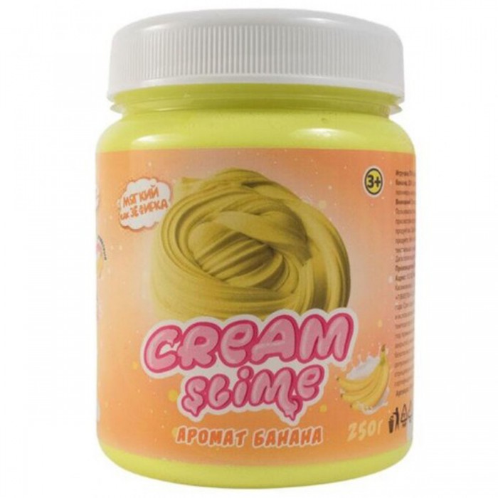 Слайм 250гр. "Cream-Slime" c ароматом фруктов: банан, клубника, черника в контейнере цв. ассорти SF02-B/S/J