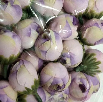 Декор Голова пиона d=2.5см высота 3,5см сиреневый набор 10шт. за 1шт. 70405														