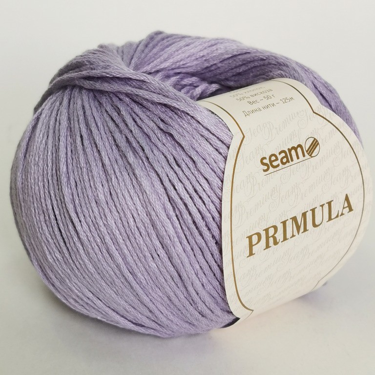 Пряжа "Примула" 1074 серовато-сиреневый 10*50 г. 125м 50% хлопок, 50% вискоза  СЕАМ 1074														